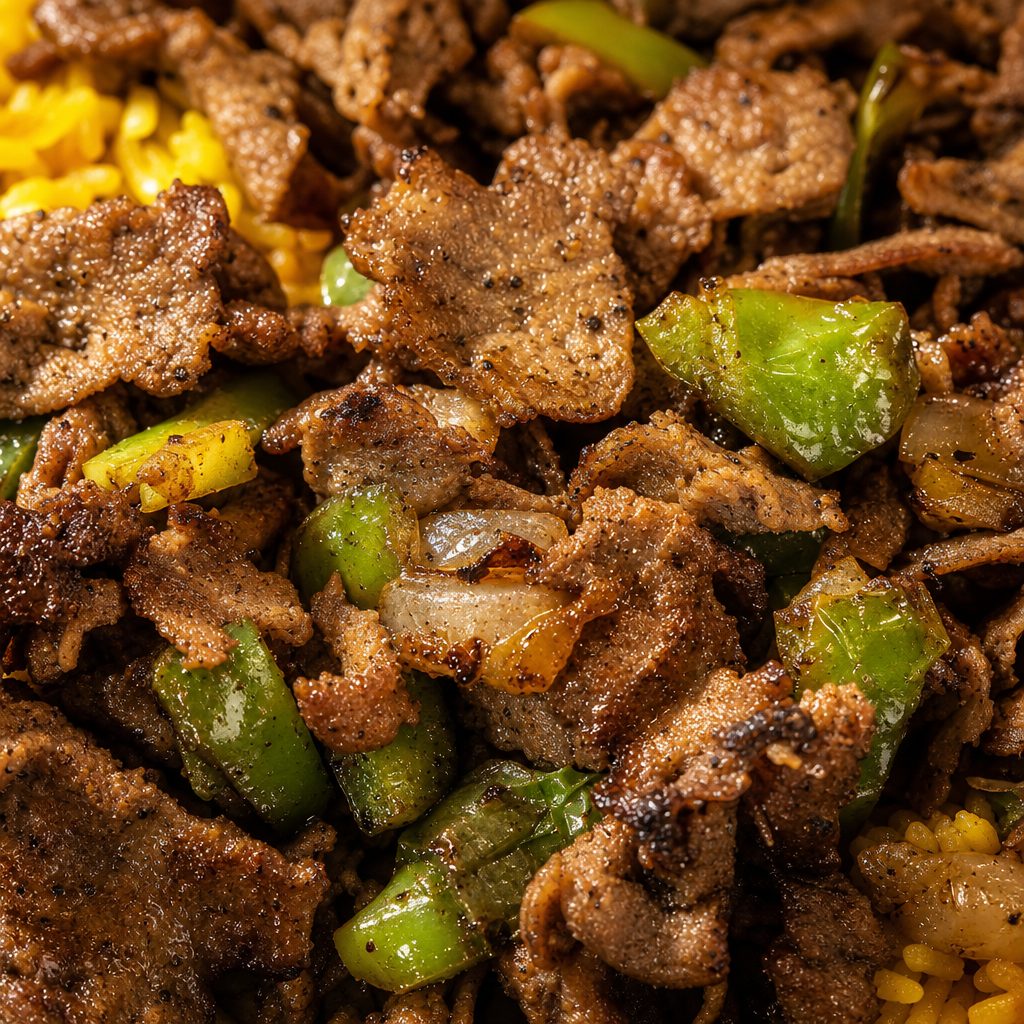 Rice & Beef.