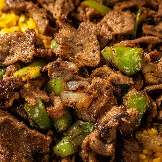 Rice & Beef.