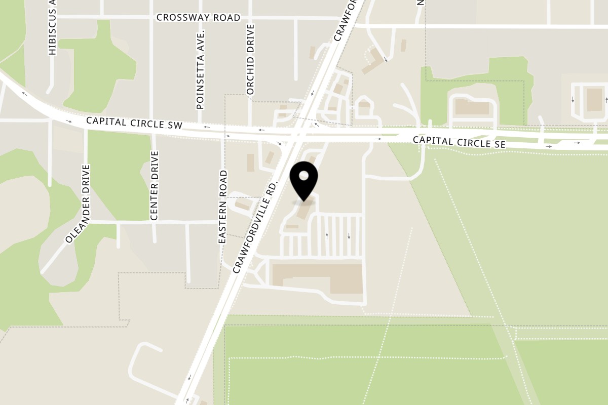 Map showing the location of Red Snapper on 5023 Crawfordville Rd # 5 in Tallahassee